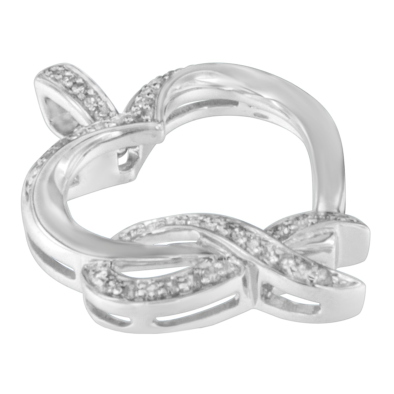 .925 Sterling Silver 1/6 cttw Diamond Heart Pendant Necklace (H-I, I1-I2) - Friggin Jewelry