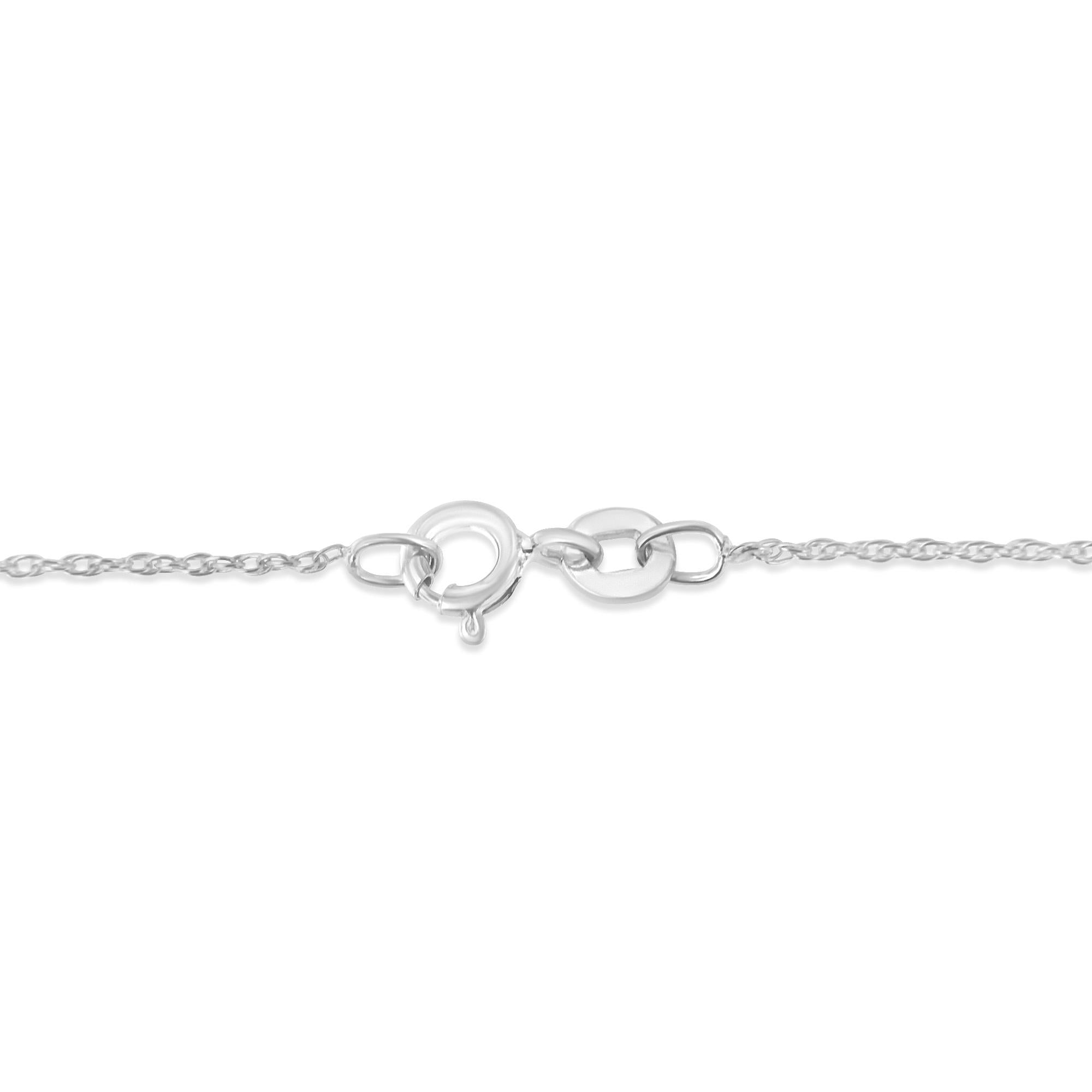 .925 Sterling Silver 1/6 Cttw Brilliant-Cut Diamond Miracle-Set Shared Prong Cross 18" Pendant Necklace (I-J Color, I2-I3 Clarity) - Friggin Jewelry