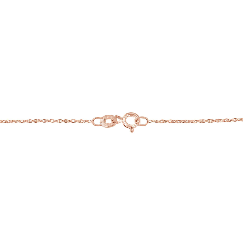 Collar con colgante solitario de oro de 10 quilates con diamantes redondos de talla brillante engastados en bisel (color JK, claridad I2-I3) - 40,6 cm con extensor de 5 cm - Friggin Jewelry