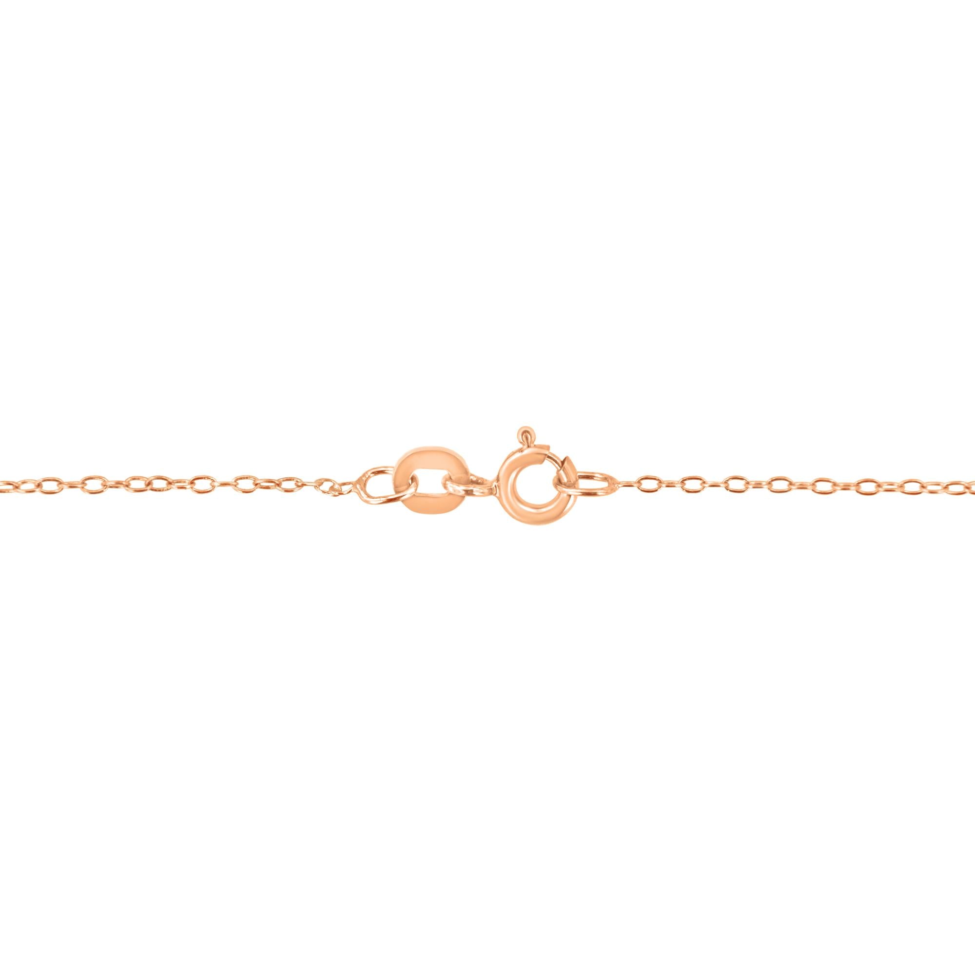 Collana con ciondolo regolabile da 16-18" in oro rosa 10K certificato AGS con diamante solitario rotondo da 1/5 ct incastonato su castone (colore HI, purezza VS1-VS2) - Friggin Jewelry