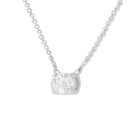 Collar con colgante de 18" Este-Oeste con diamante solitario ovalado cultivado en laboratorio de 1/2 ct, certificado IGI, en oro blanco de 14 k (color EF, claridad VS1-VS2) - Friggin Jewelry