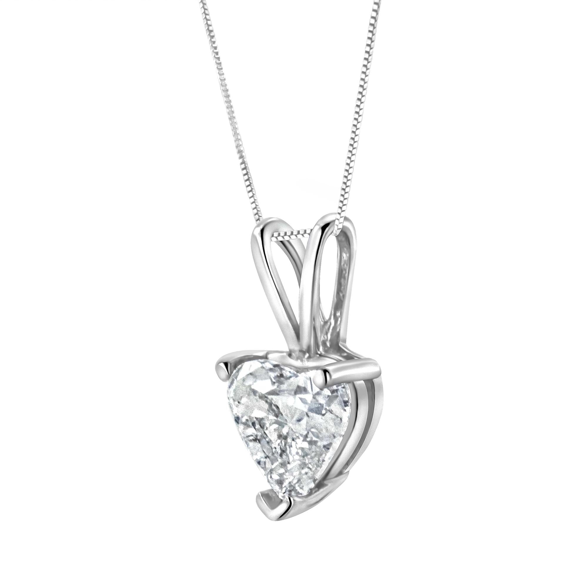 10K White Gold Diamond 3 Stone Trio Heart Stud Earring (I-J Color, I1-I2 Clarity) - Friggin Jewelry