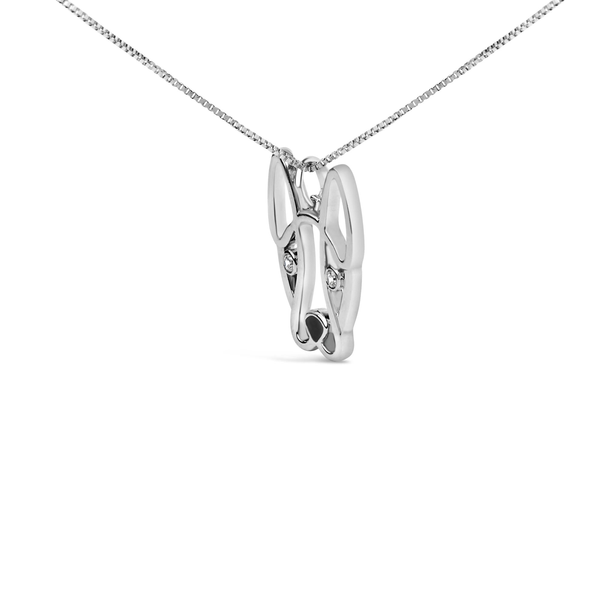 .925 Sterling Silver Diamond Accent and Black Enamel French Bullldog 18" Inch Pendant Necklace inch (I-J Color, I2-I3 Clarity) - Friggin Jewelry
