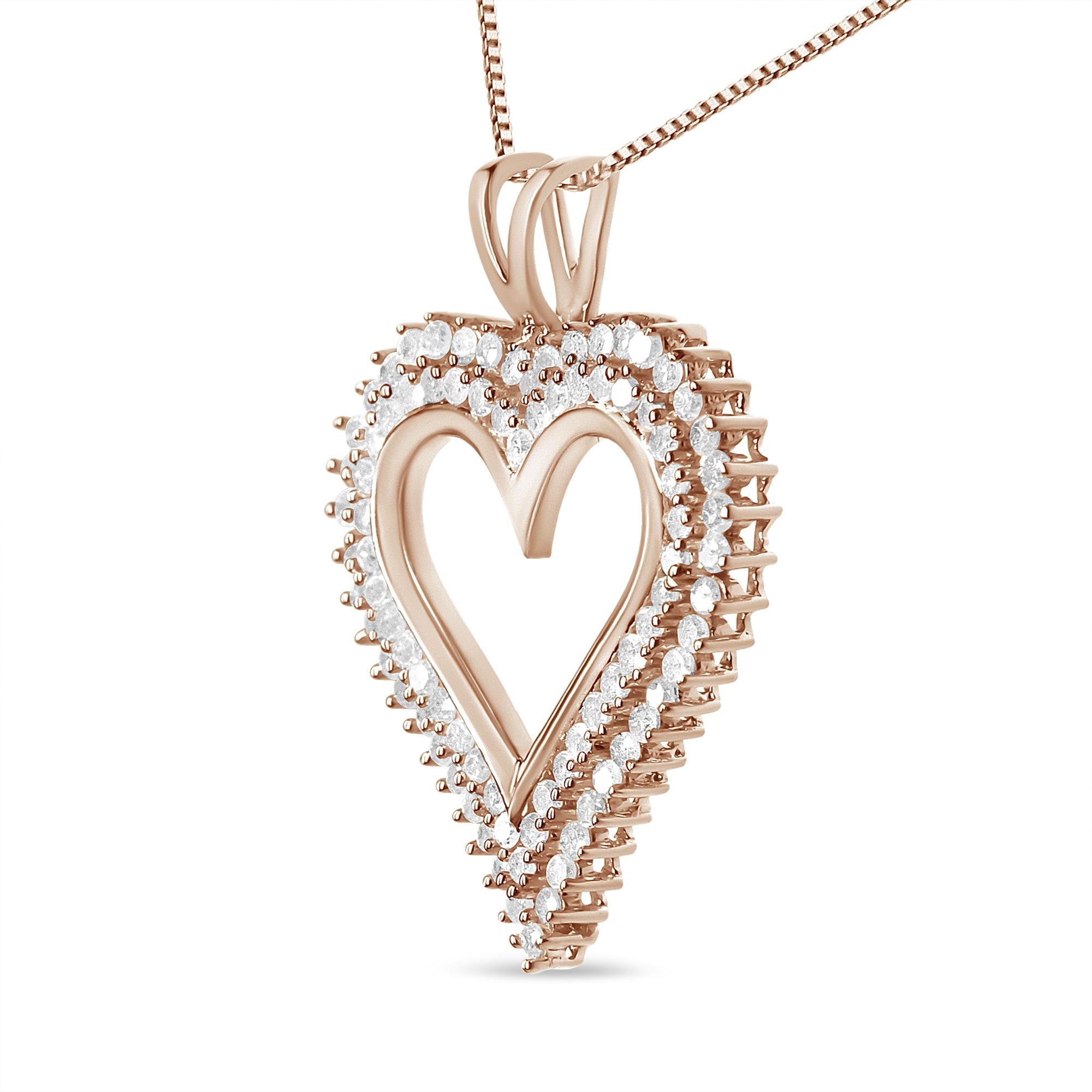 .925 Sterling Silver Diamond Heart 18" Pendant Necklace (I-J Color, I2-I3 Clarity) - Friggin Jewelry