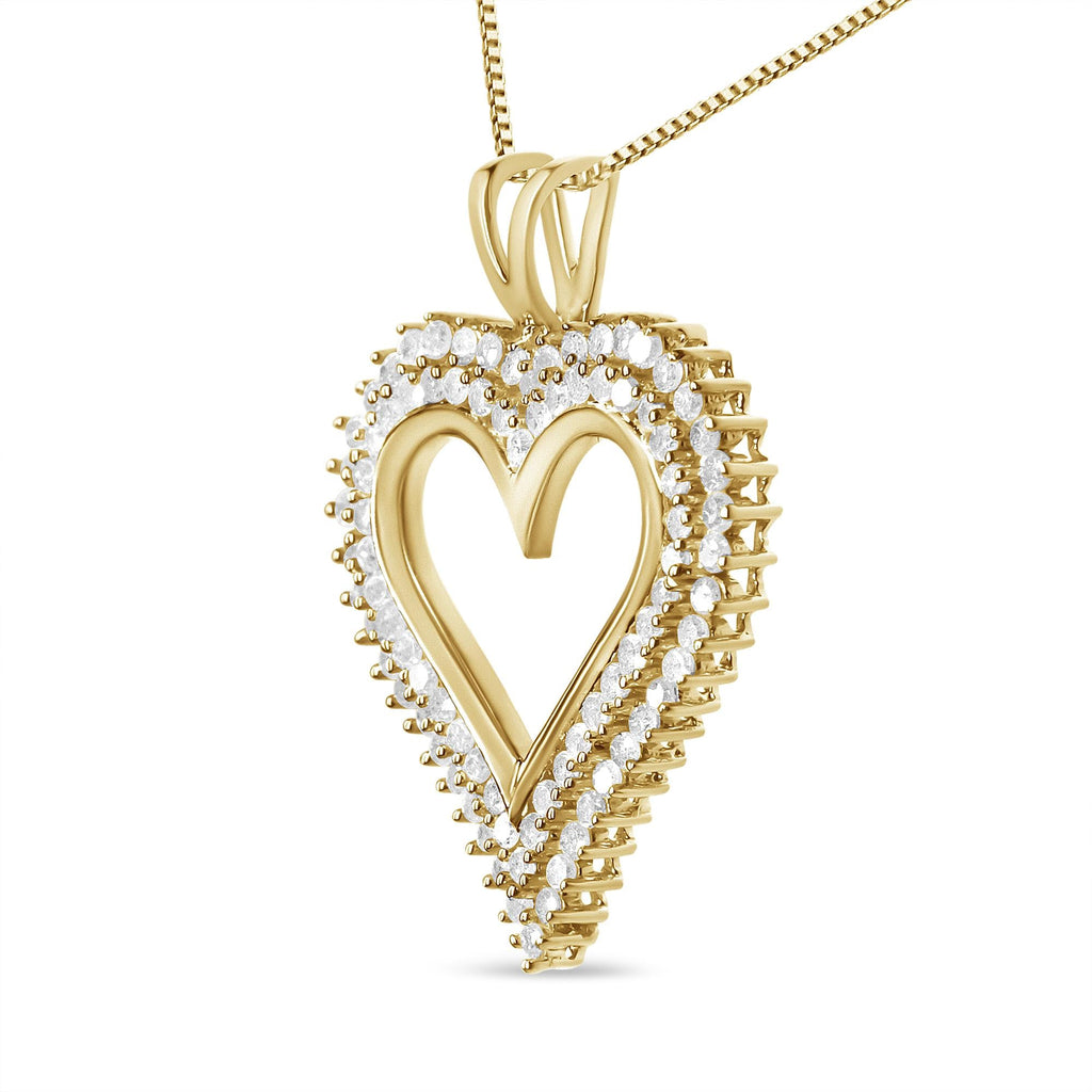 .925 Sterling Silver Diamond Heart 18" Pendant Necklace (I-J Color, I2-I3 Clarity) - Friggin Jewelry