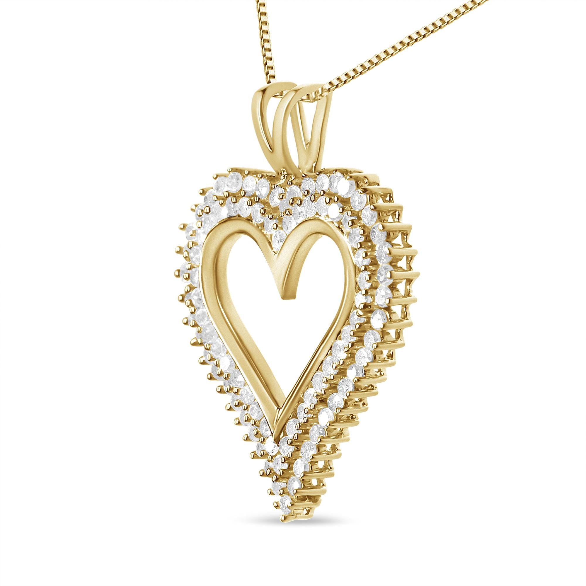 .925 Sterling Silver Diamond Heart 18" Pendant Necklace (I-J Color, I2-I3 Clarity) - Friggin Jewelry