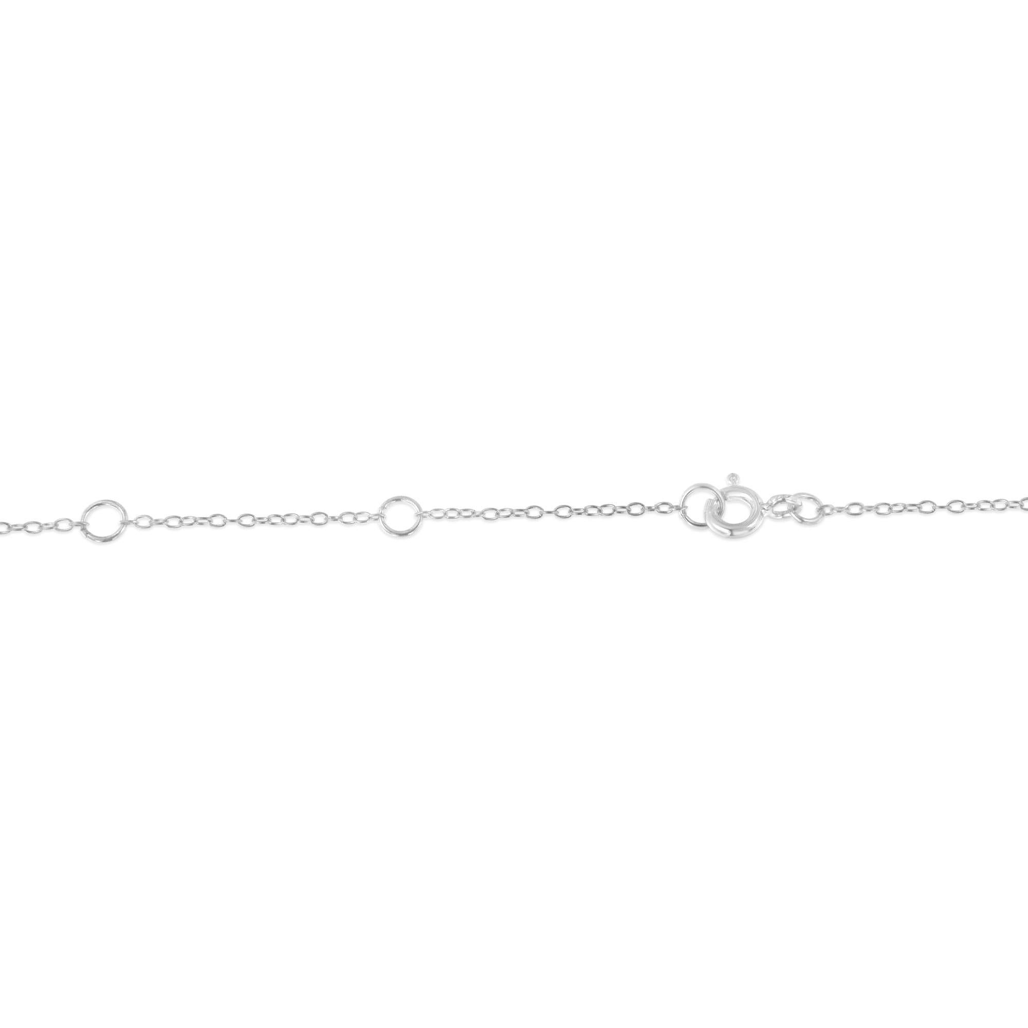Collar de diamantes azules de plata de ley (1/2 ct, color azul, claridad I2-I3) - Friggin Jewelry