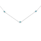 Sterling Silver Treated Diamond By Yard Necklace (1/2 cttw, Blue Color, I2-I3 Clarity) - Friggin Jewelry