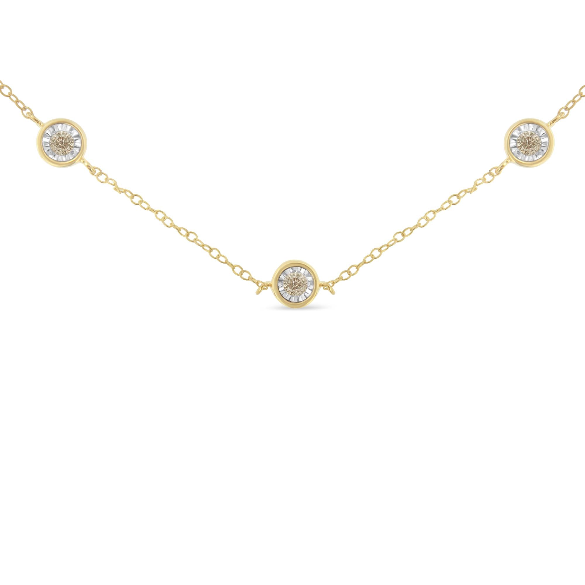 Sterling Silver Diamond Station Necklace (1/2 cttw, K-L Color, I2-I3 Clarity) - Friggin Jewelry