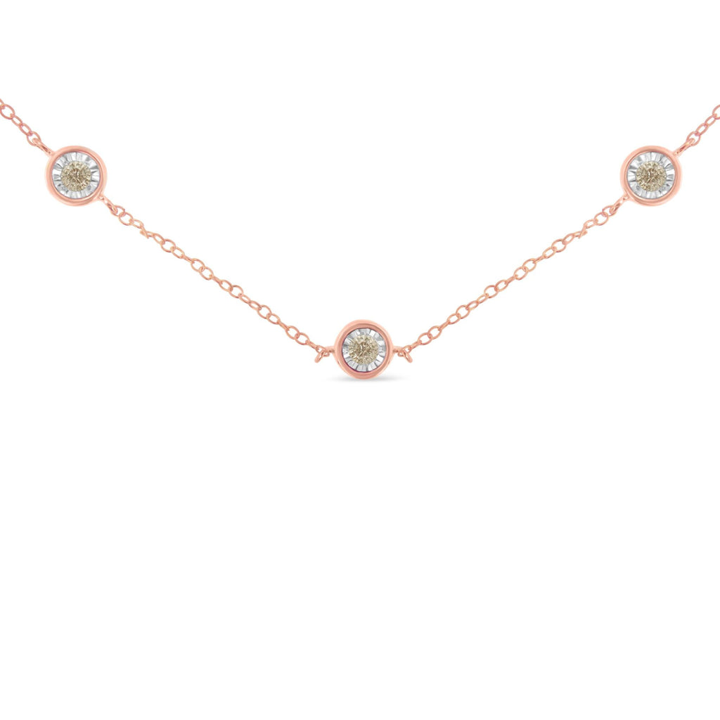 Sterling Silver Diamond Station Necklace (1/2 cttw, K-L Color, I2-I3 Clarity) - Friggin Jewelry