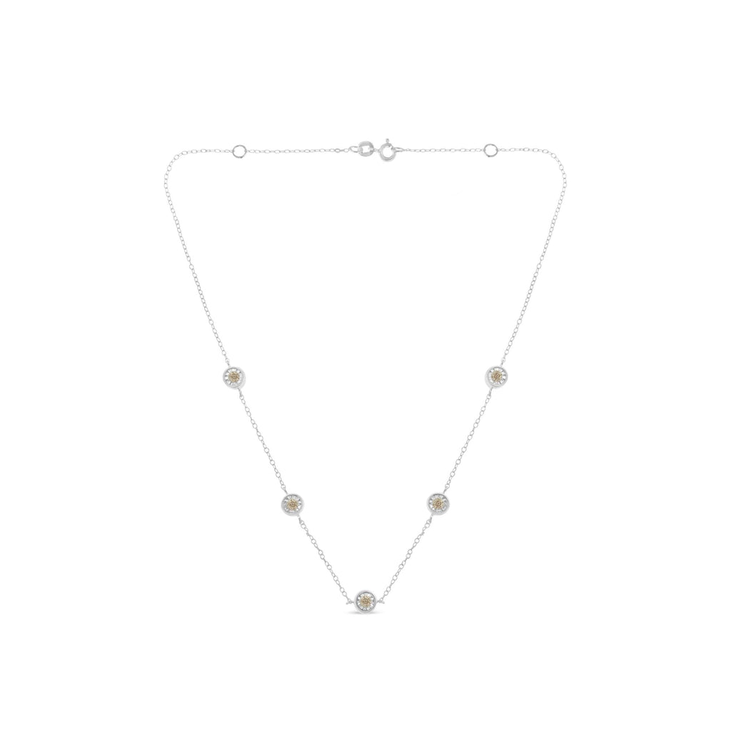 Collar de diamantes en plata de ley (1/2 ct, color IJ, claridad I1-I2) - Friggin Jewelry