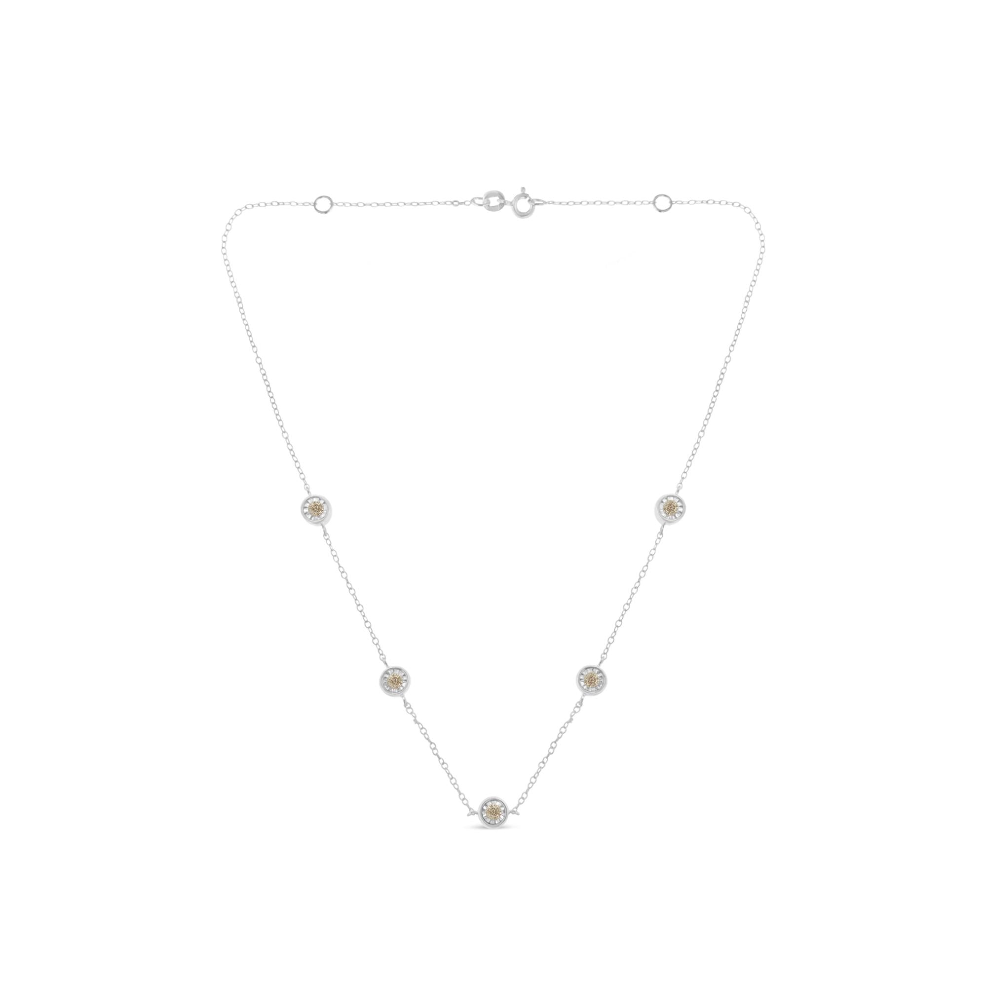 Collar de diamantes en plata de ley (1/2 ct, color IJ, claridad I1-I2) - Friggin Jewelry
