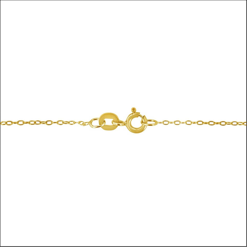 Collar con colgante de 45,7 cm en plata de ley 925 bañada en oro amarillo de 10 quilates y diamantes redondos engastados milagrosos de 1/10 quilates (formas a elegir) - Friggin Jewelry