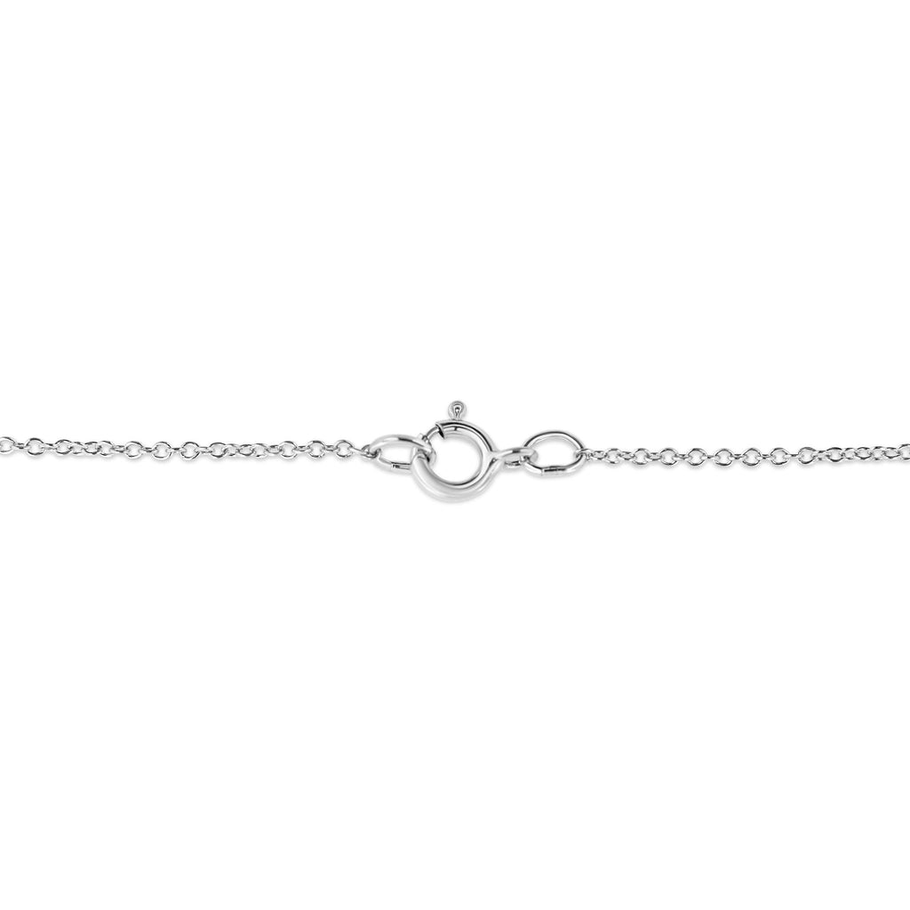 10K White Gold 1/10 Cttw Miracle Set Round-Cut Diamond 18" Pendant Necklace - Choice of Shape - Friggin Jewelry