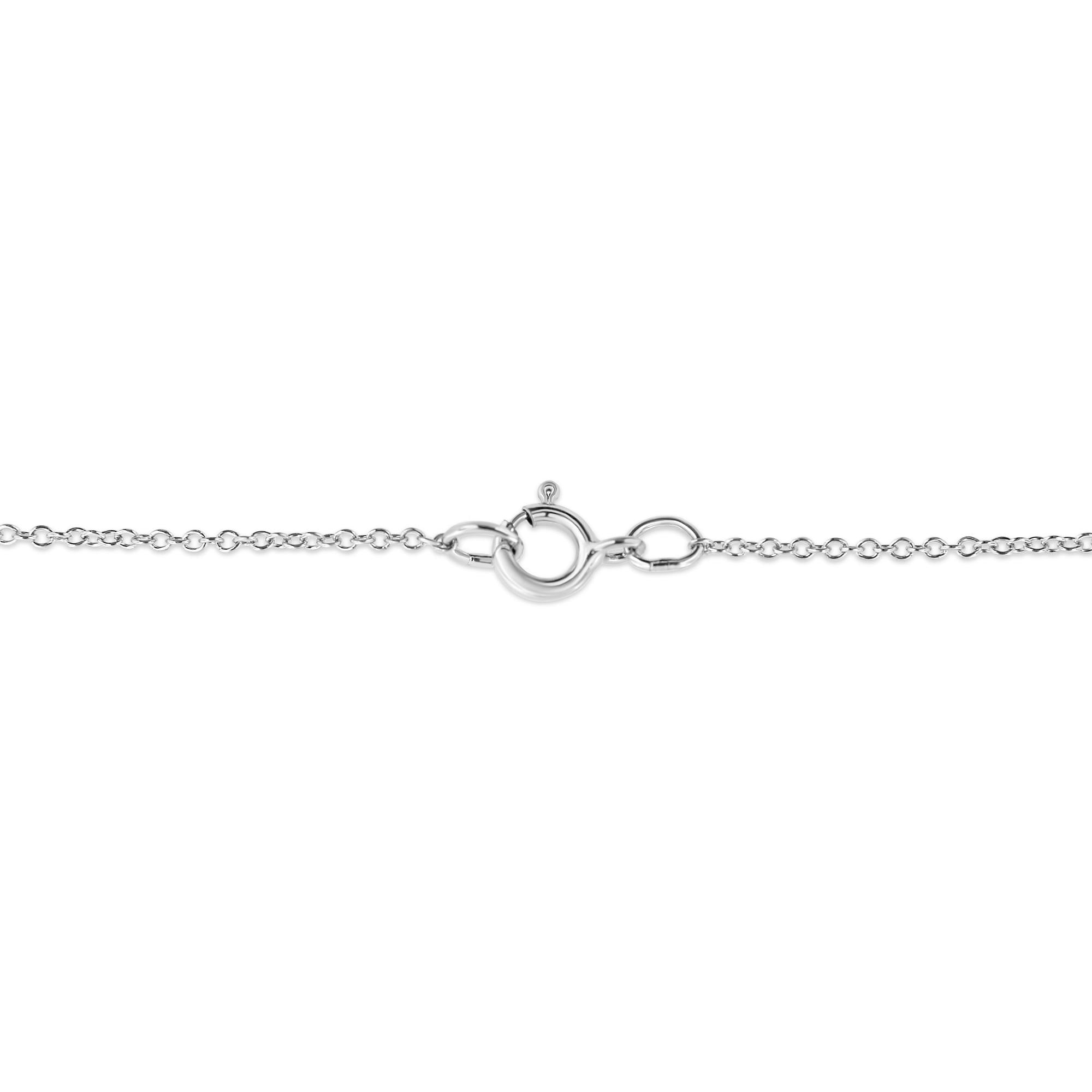 10K White Gold 1/10 Cttw Miracle Set Round-Cut Diamond 18" Pendant Necklace - Choice of Shape - Friggin Jewelry