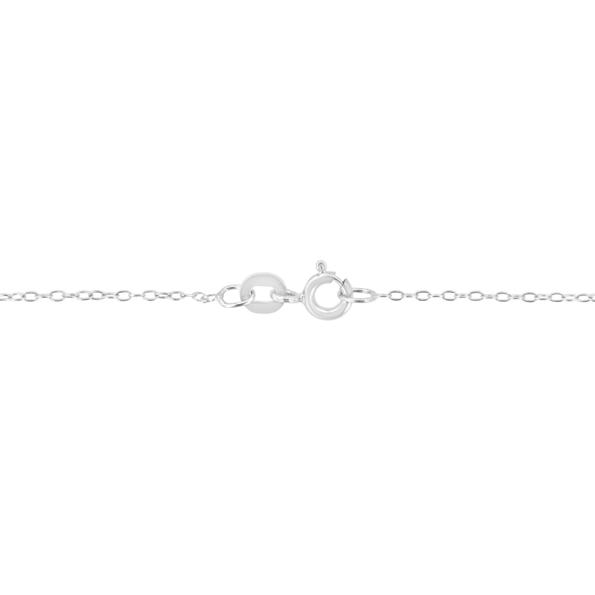 Collar con colgante de 45,7 cm en oro blanco de 14 quilates con diamante solitario en talla esmeralda de 1/3 quilates (color GH, claridad VS2-SI1) - Friggin Jewelry