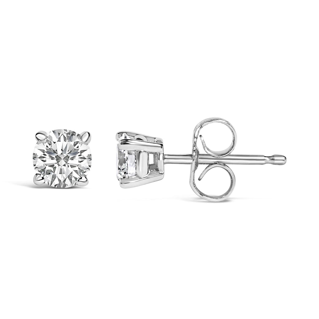 Orecchini a bottone con diamante solitario da 1/2 carati in oro 14 carati - Friggin Jewelry
