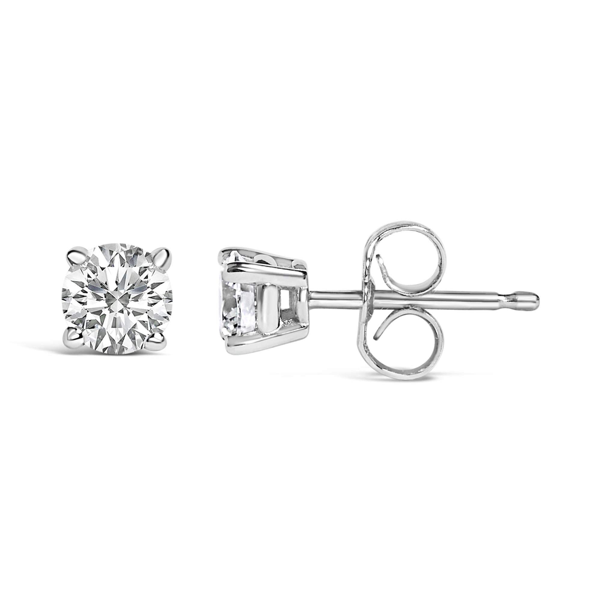 Orecchini a bottone con diamante solitario da 1/2 carati in oro 14 carati - Friggin Jewelry