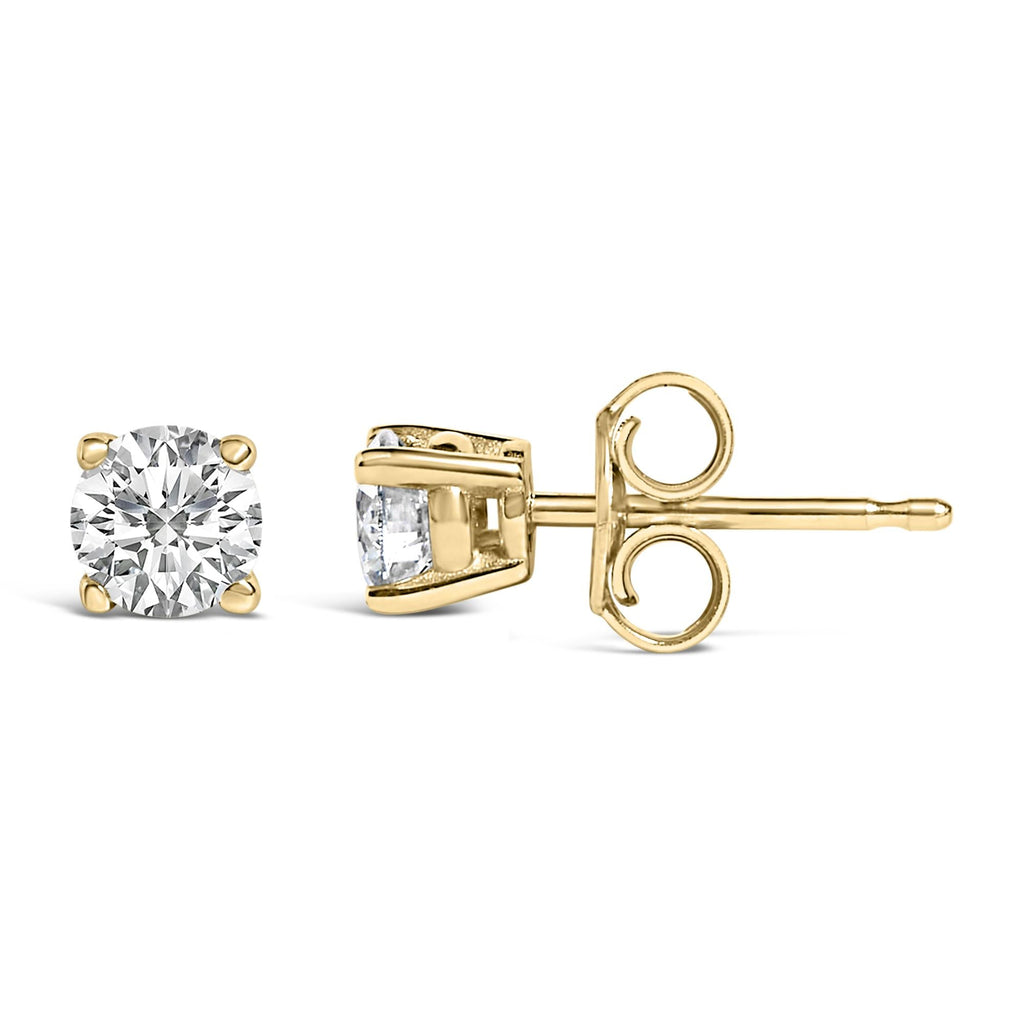 Orecchini a bottone con diamante solitario da 1/2 carati in oro 14 carati - Friggin Jewelry