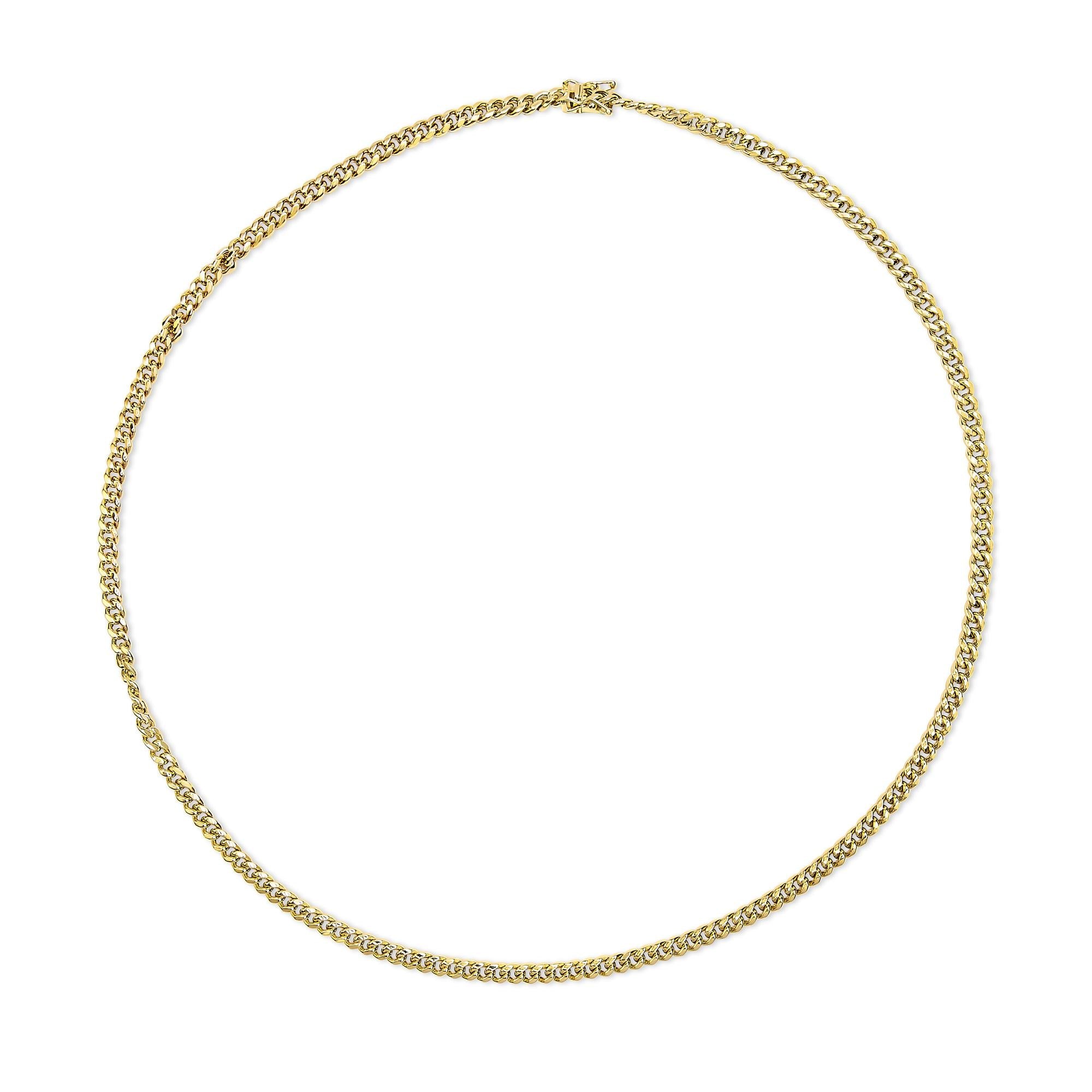 Semi-Solid 14K Yellow Gold 4.5mm Miami Cuban Chain Necklace - Unisex Chain - Friggin Jewelry