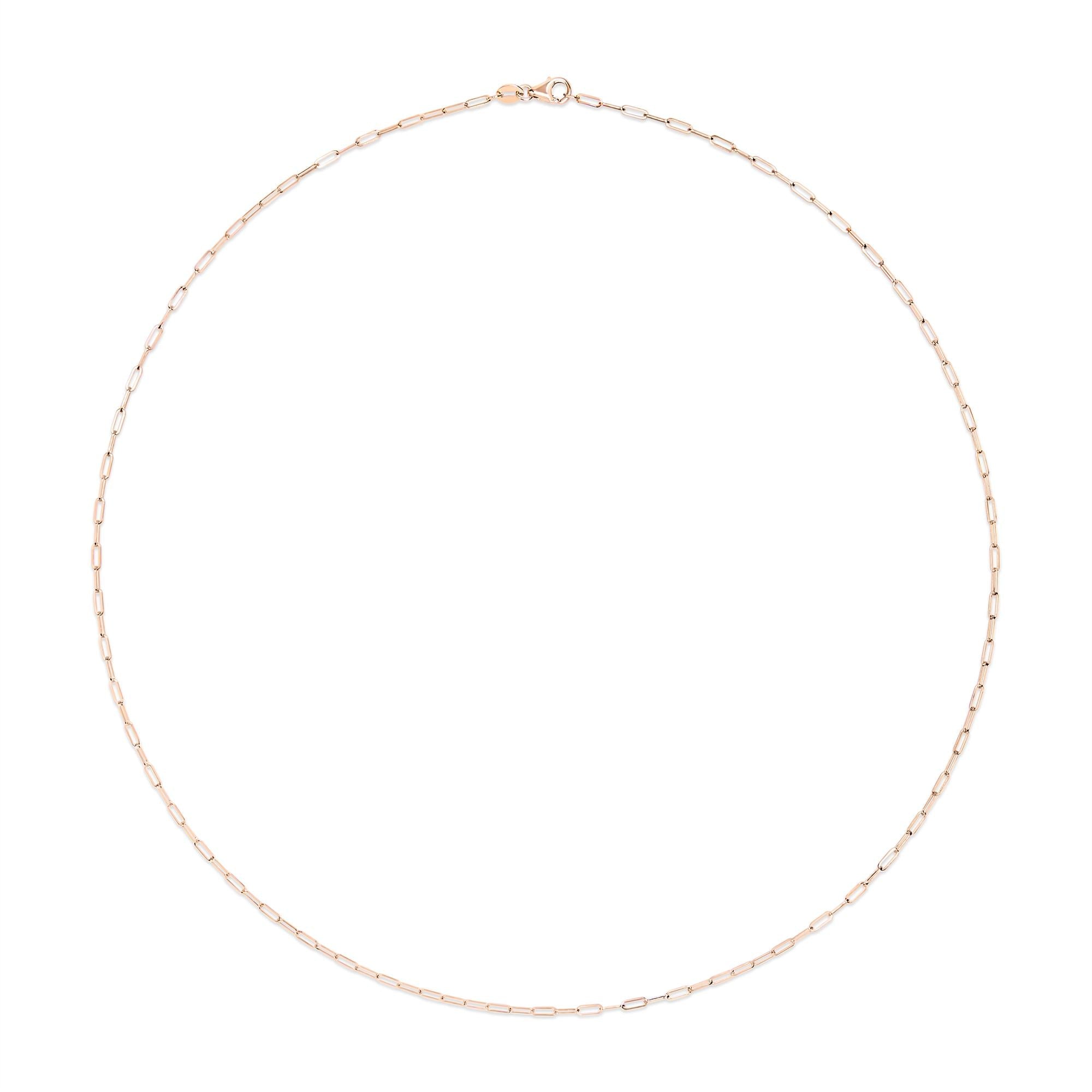 Collana unisex con catena a graffetta da 1,5 mm in oro massiccio 14 carati - Scelta di lunghezza e colore del metallo - Friggin Jewelry