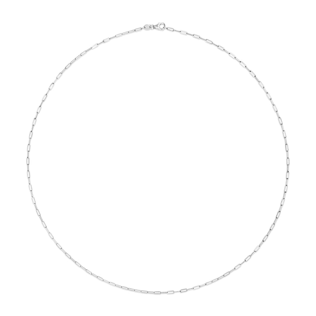 Collana unisex con catena a graffetta da 1,5 mm in oro massiccio 14 carati - Scelta di lunghezza e colore del metallo - Friggin Jewelry