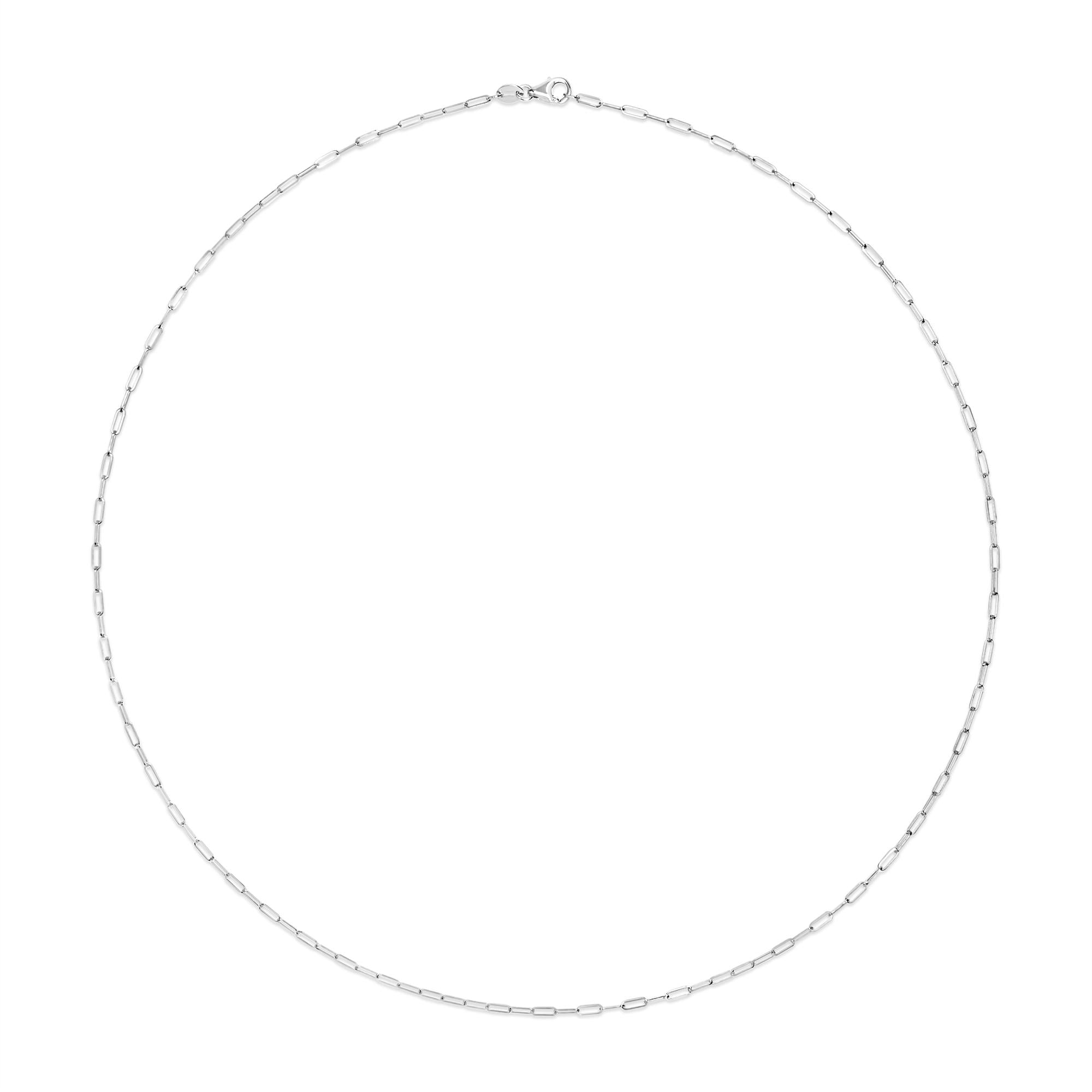 Collana unisex con catena a graffetta da 1,5 mm in oro massiccio 14 carati - Scelta di lunghezza e colore del metallo - Friggin Jewelry