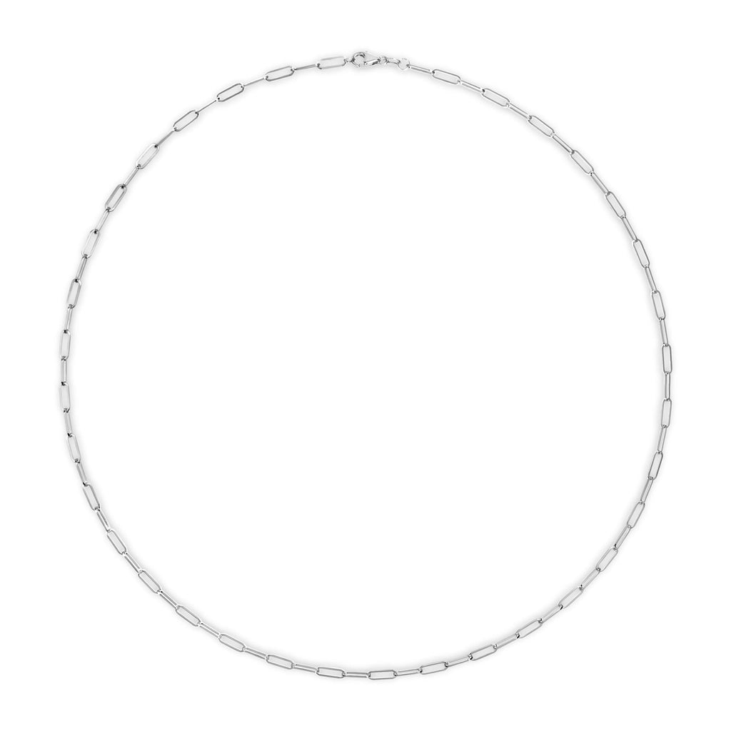 Unisex Solid 14K Gold 2.5mm Paperclip Chain Necklace - Friggin Jewelry