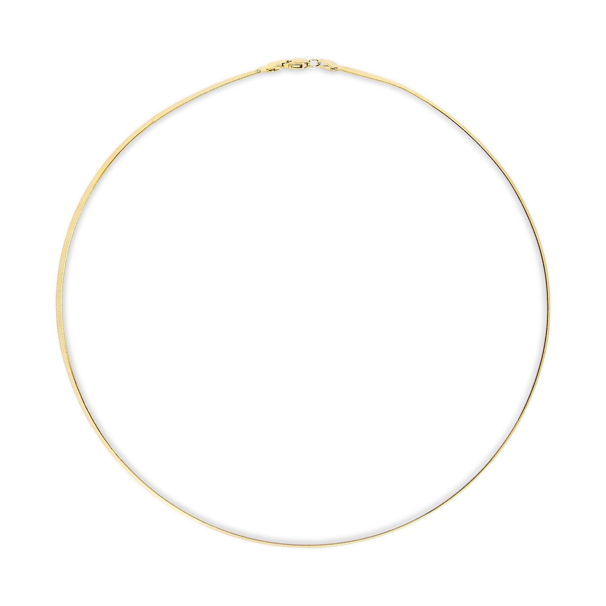Unisex Solid 14K Gold 2.8mm Imperial Herringbone Chain Necklace - Friggin Jewelry