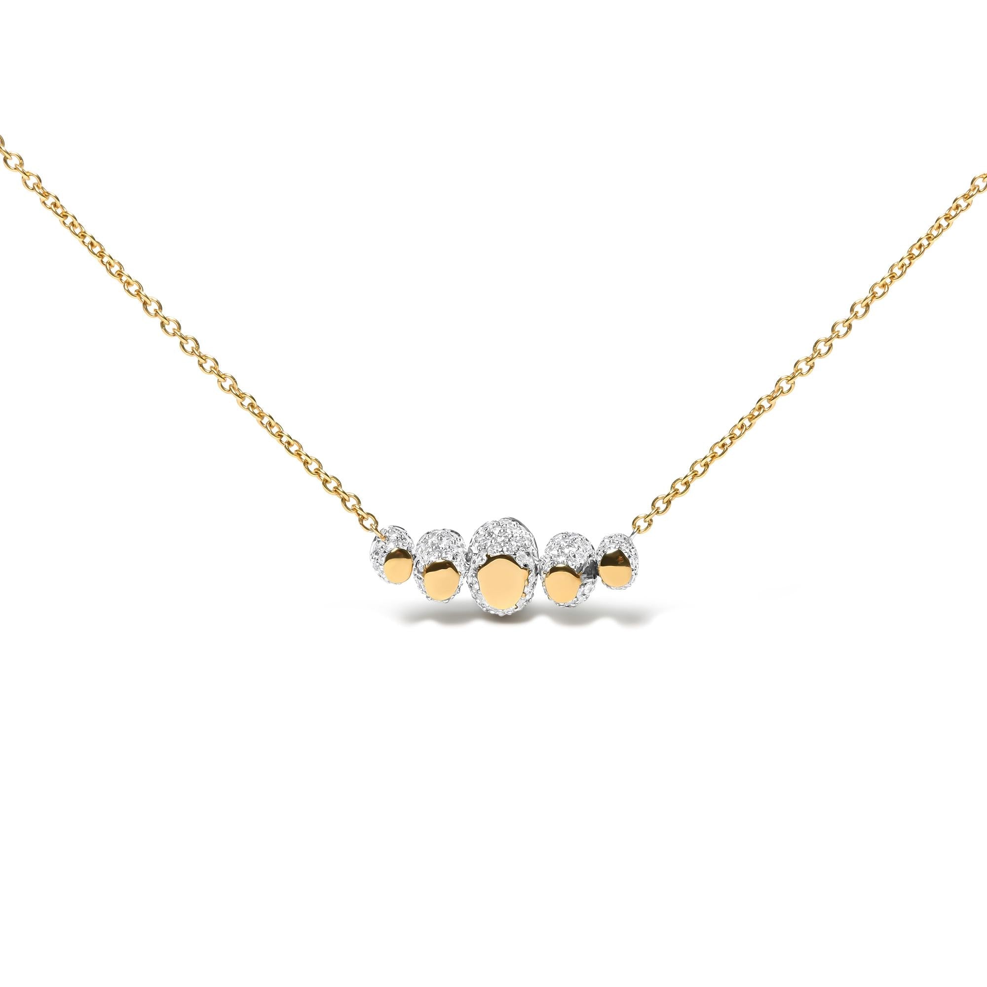 18K Rose Gold 3/4 Cttw Pave Diamonds and Graduated Green Tsavorite Gemstone Curved Bar Choker Necklace (G-H Color, SI1-SI2 Clarity) - Adjustable up to 14" - 16.5" - Friggin Jewelry