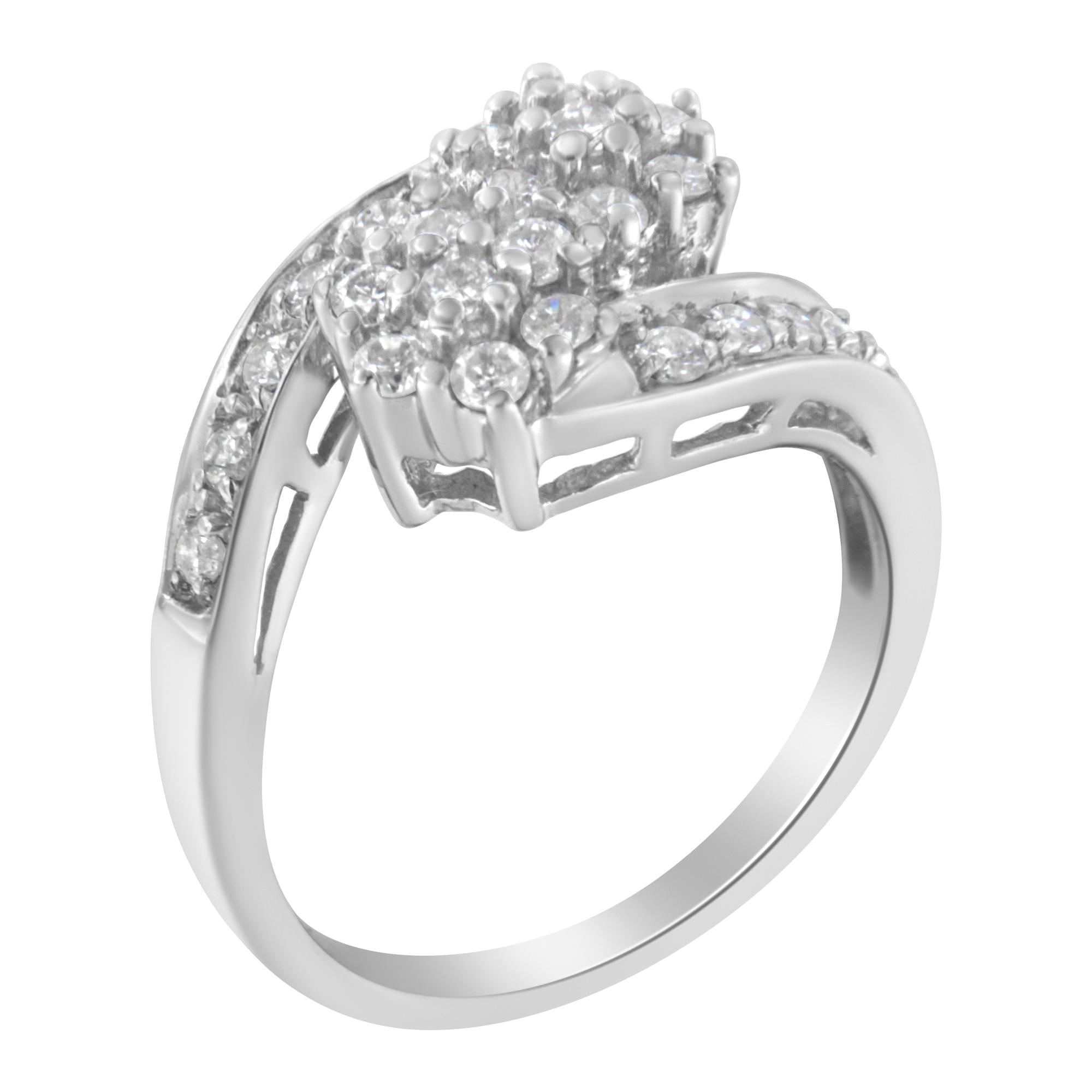 Anello a fascia con diamanti in oro bianco 14 carati (7/8 carati, colore HI, purezza I1-I2) - Friggin Jewelry