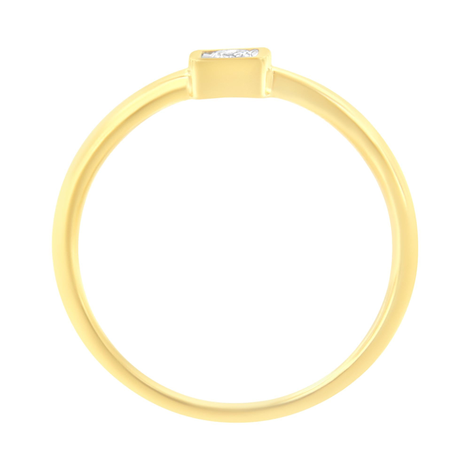 Anello con promessa di diamanti incastonati Miracle da 1/20 ct in argento sterling 925 placcato oro giallo 14K (colore JK, purezza I1-I2) - Friggin Jewelry