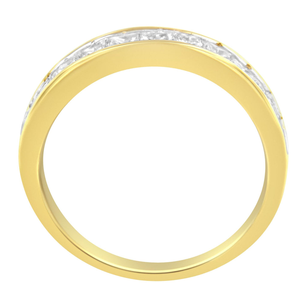 Anillo de oro blanco de 18 quilates con diamantes de talla princesa para mujer (1 ct, color GH, claridad SI1-SI2) - Friggin Jewelry