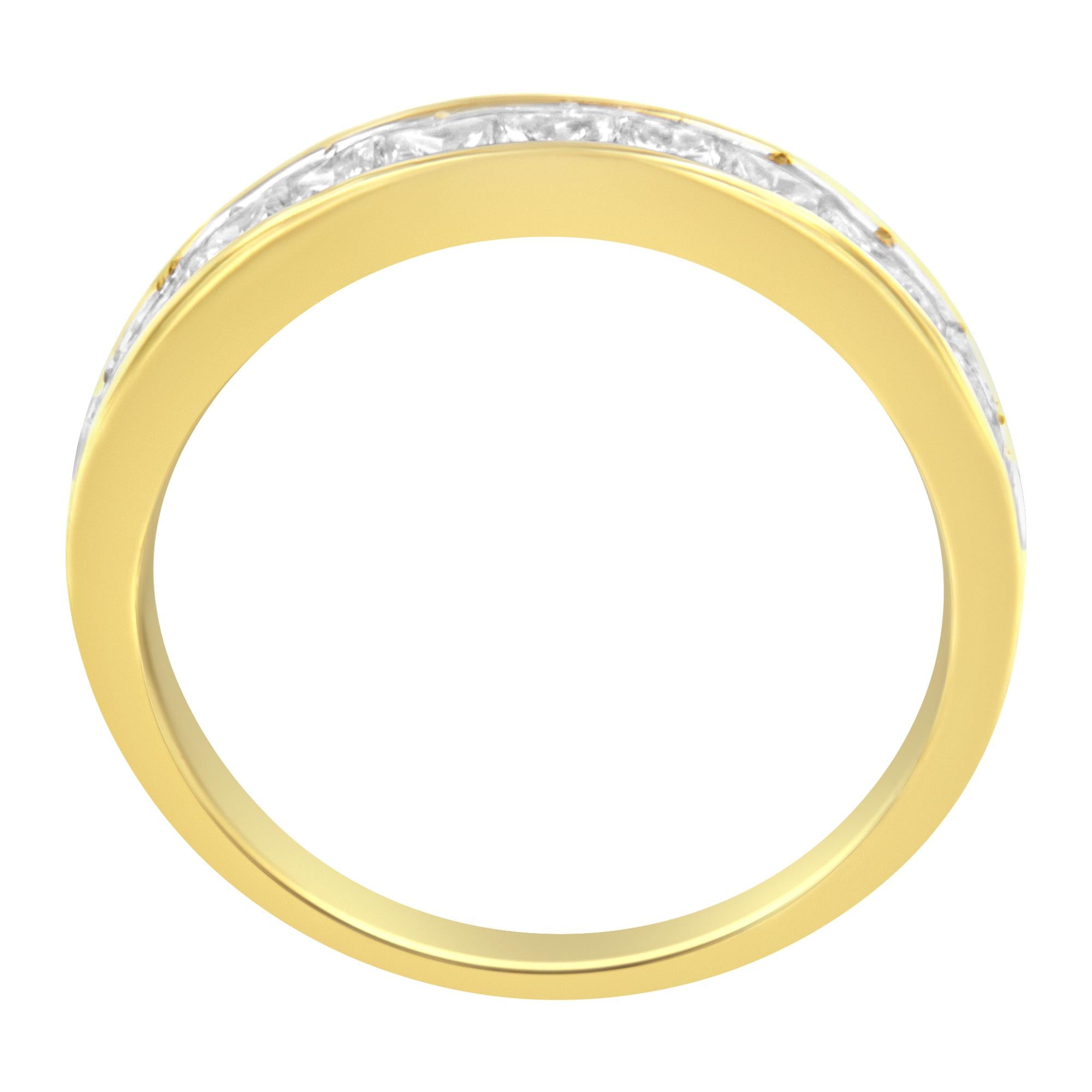Women's 18K White Gold Princess Cut Diamond Band Ring (1 cttw, G-H Color, SI1-SI2 Clarity) - Friggin Jewelry