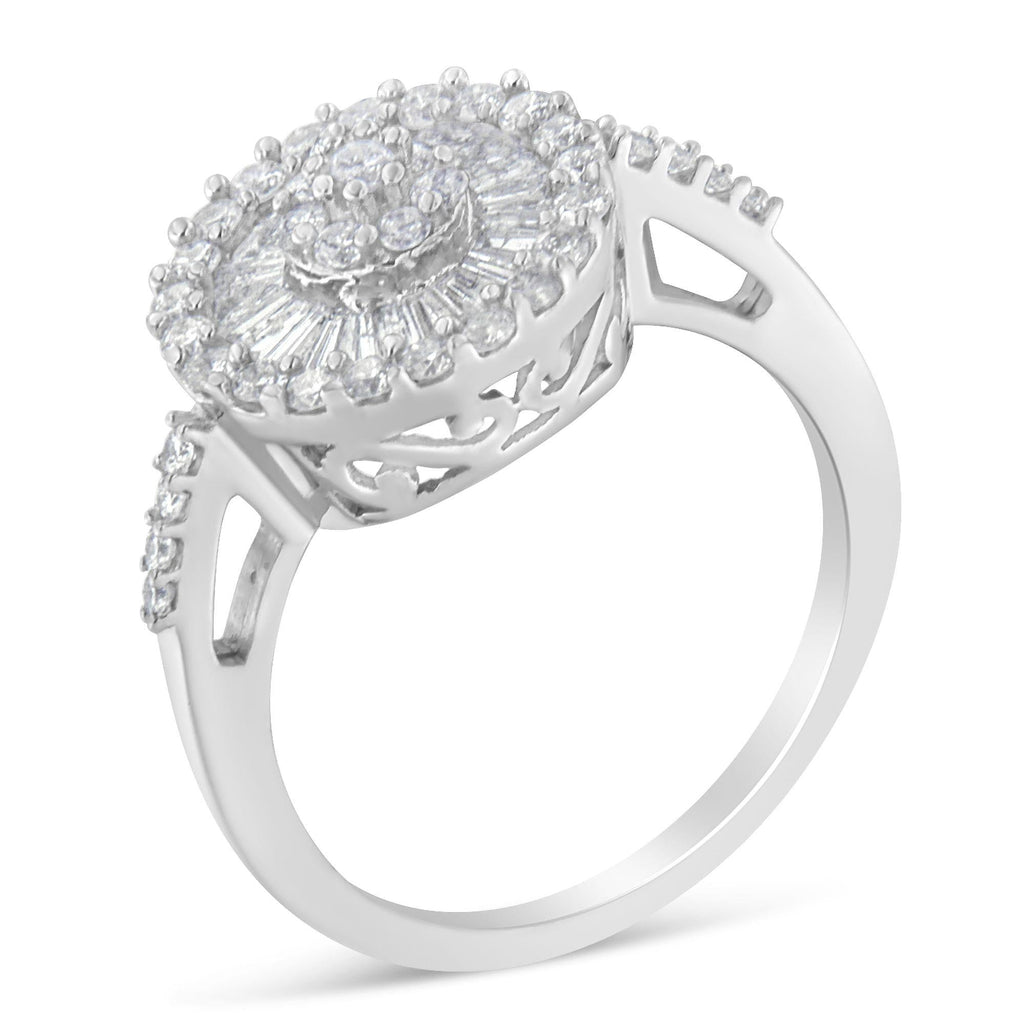10KT White Gold Diamond Cocktail Ring (1 cttw, H-I Color, SI2-I1 Clarity) - Friggin Jewelry