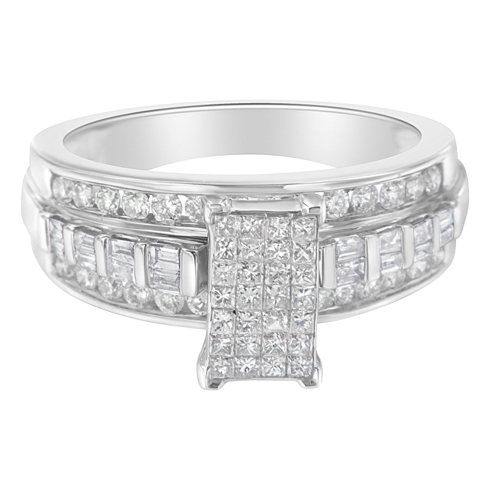 10KT White Gold Diamond Composite Ring (1 cttw, H-I Color, SI2-I1 Clarity) - Friggin Jewelry