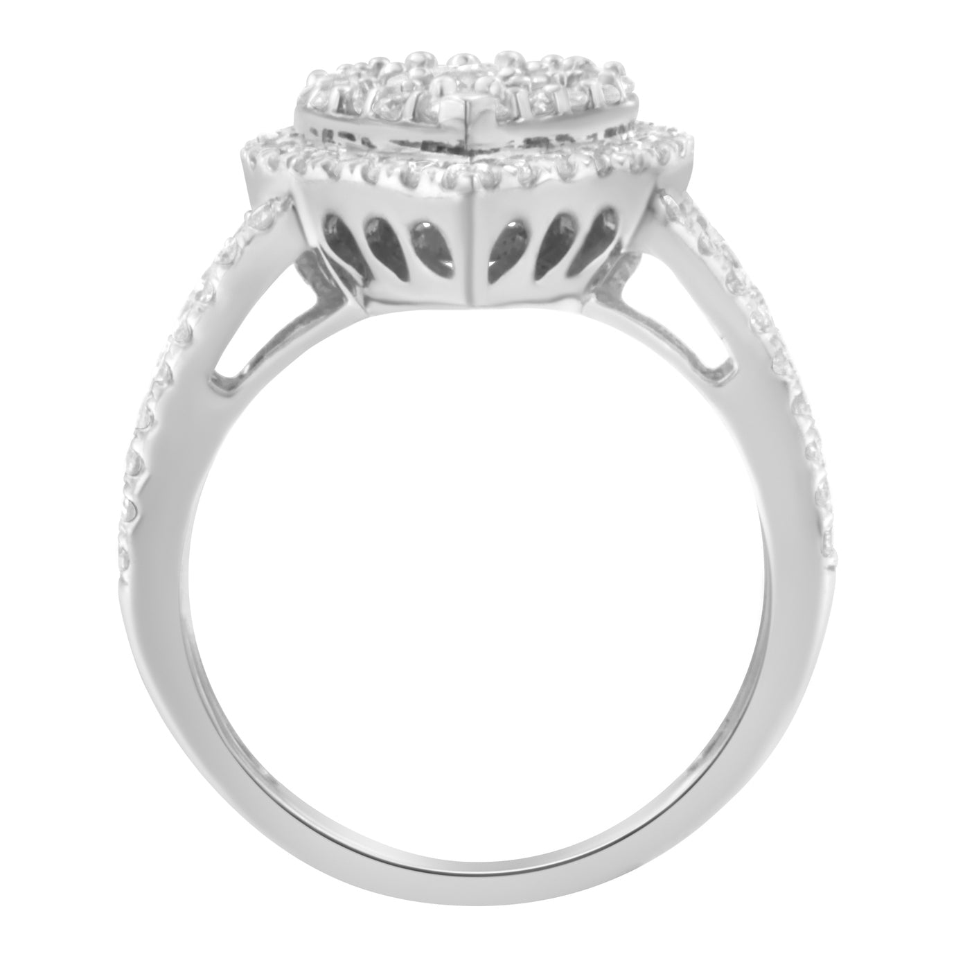Anello con diamanti in argento sterling 925 (1 1/2 carati, colore HI, purezza I1-I2) - Friggin Jewelry