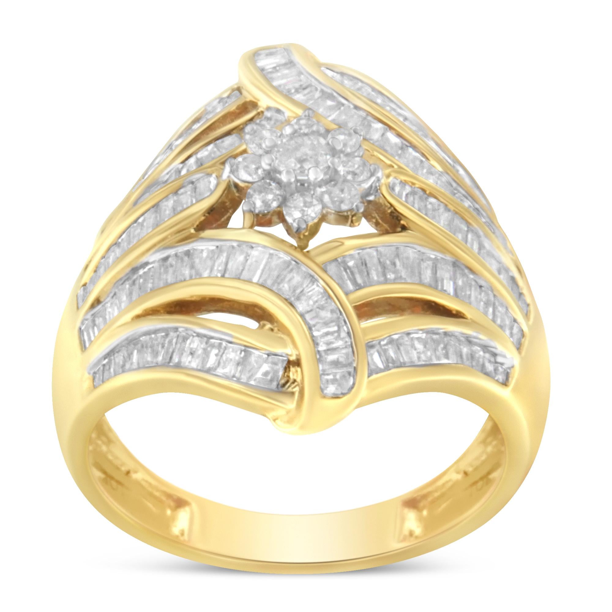 10K Yellow Gold Diamond Ring (1 Cttw, I-J Color, I2-I3 Clarity) - Friggin Jewelry