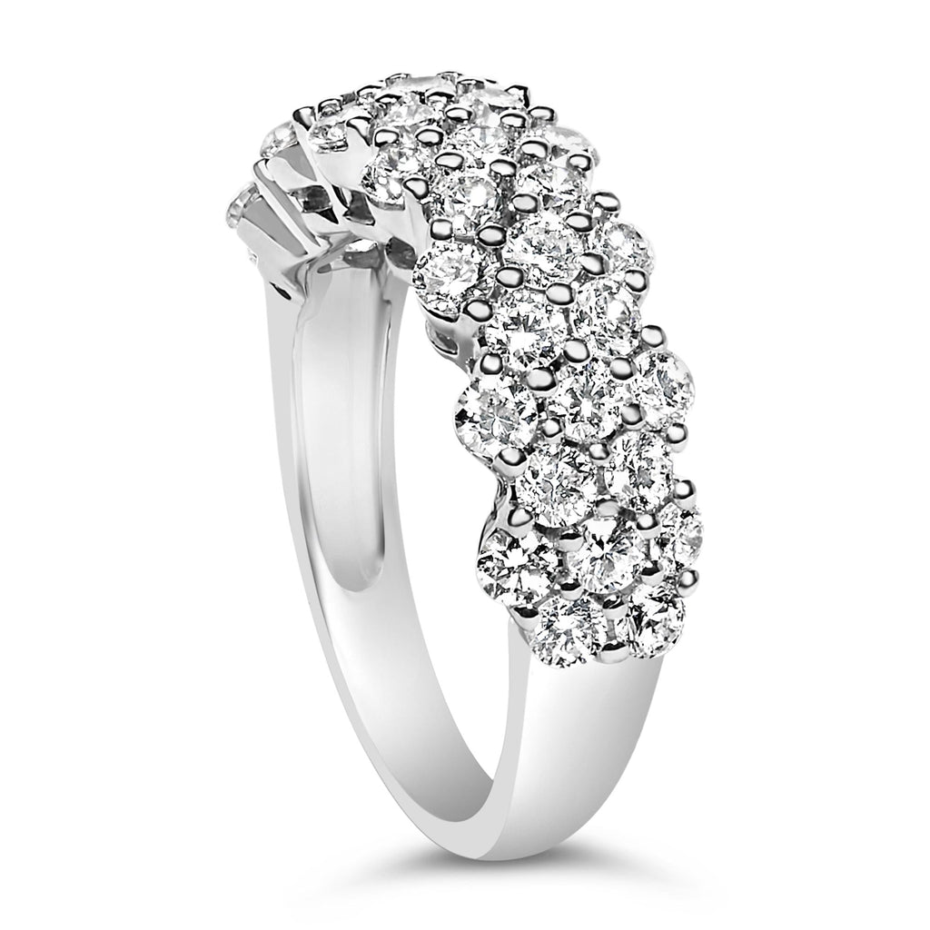 .925 Sterling Silver 2.0 cttw Lab Grown Diamond Scattered Band Ring (F-G Color, VS1-VS2 Clarity) - Friggin Jewelry