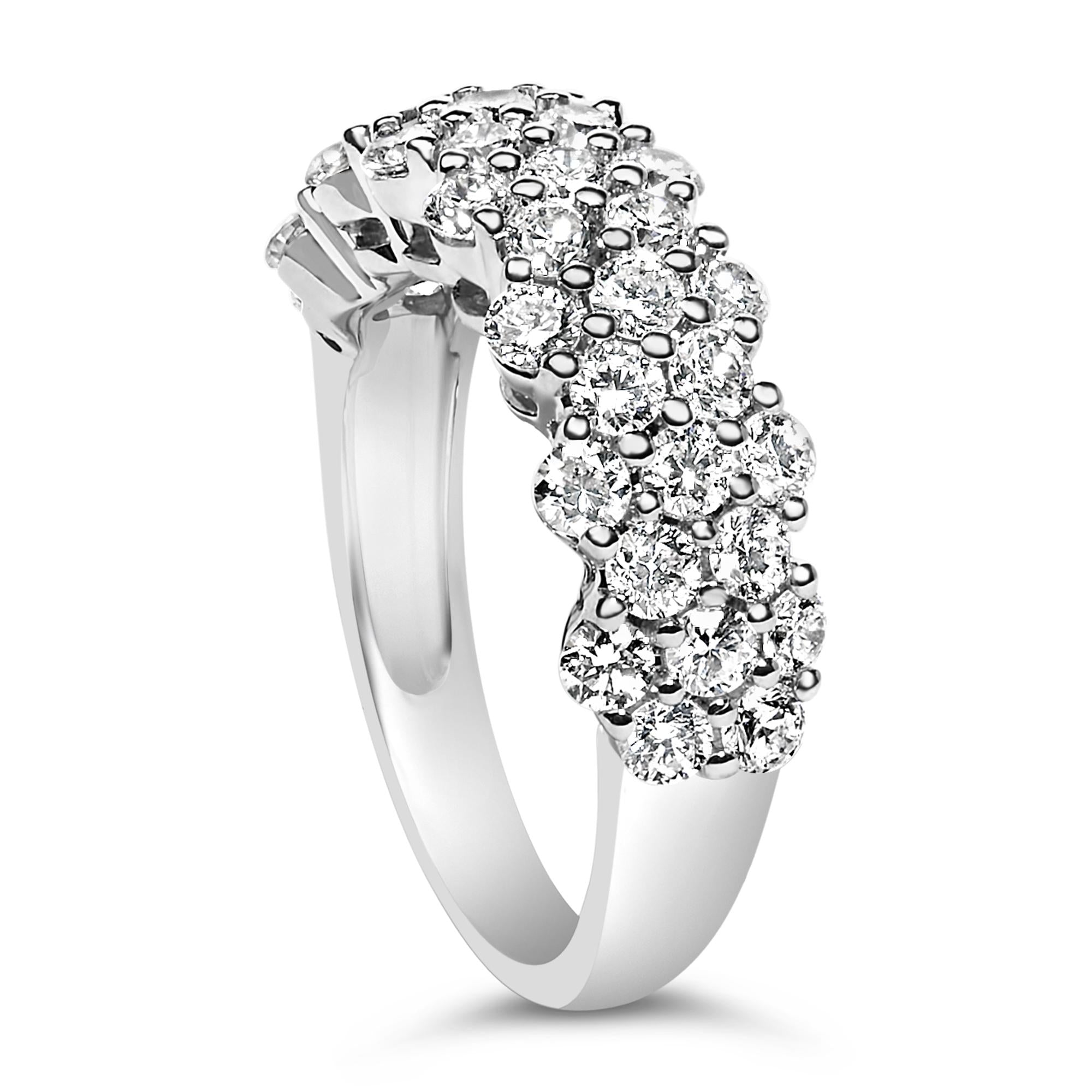 .925 Sterling Silver 2.0 cttw Lab Grown Diamond Scattered Band Ring (F-G Color, VS1-VS2 Clarity) - Friggin Jewelry