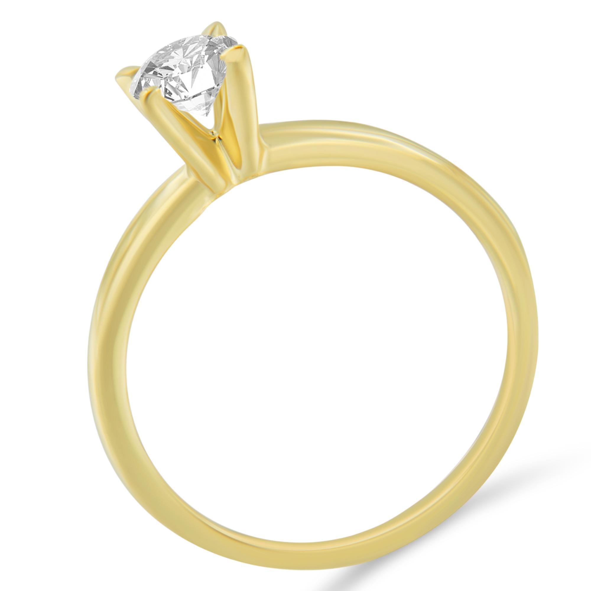 GIA Certified 14k Gold 1/2 Cttw Diamond Solitaire Engagement Ring (H Color, SI1 Clarity) - Friggin Jewelry