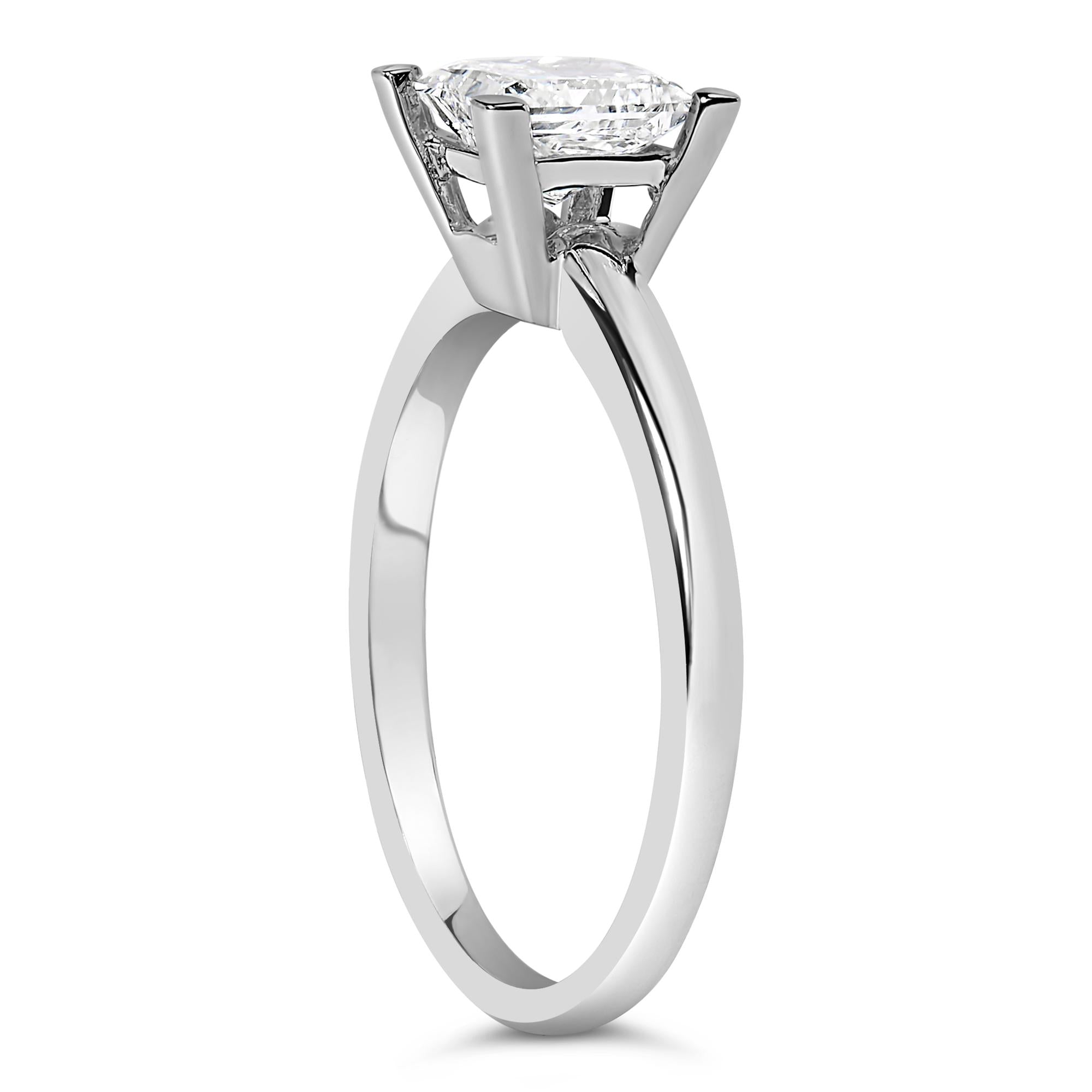 14K White Gold 1.0 Cttw Princess Lab-Grown Diamond Solitaire Engagement  Ring (F-G Color, VS1-VS2 Clarity) - Friggin Jewelry