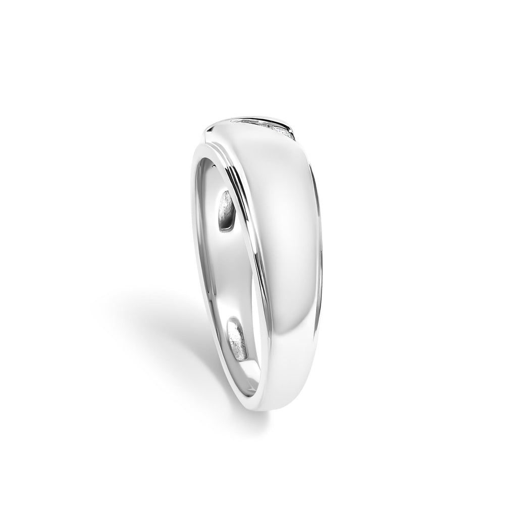 Men's .925 Sterling Silver 1/6 Cttw 3 Stone Diamond Band Ring (H-I Color, I1-I2 Clarity) - Friggin Jewelry