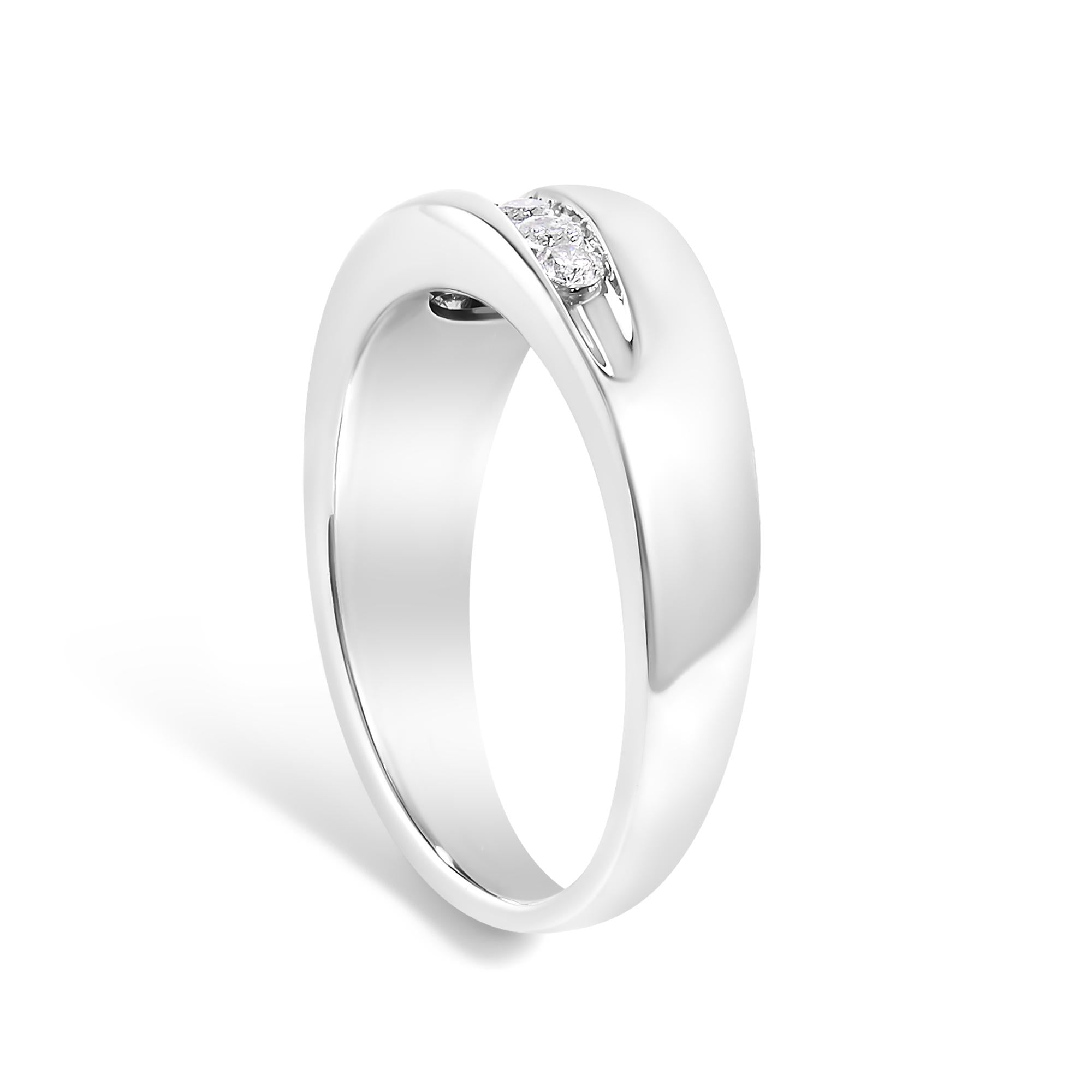Men's .925 Sterling Silver 1/2 Cttw Diamond 9 Stone Band Ring - Friggin Jewelry