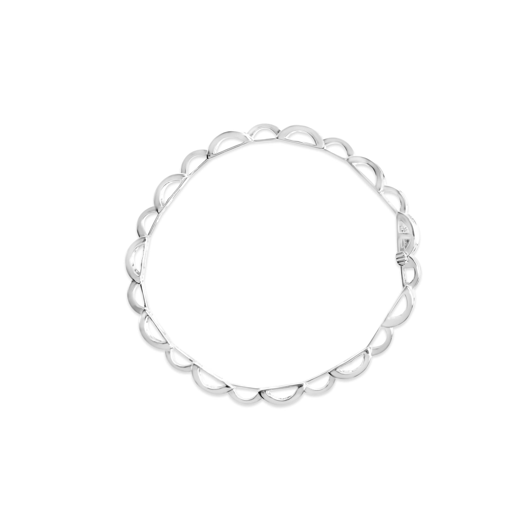 14K White Gold 1.0 Cttw Invisible Set Princess Diamond Alternating Link Tennis Bracelet (I-J Color, I1-I2 Clarity) - 7.25" - Friggin Jewelry