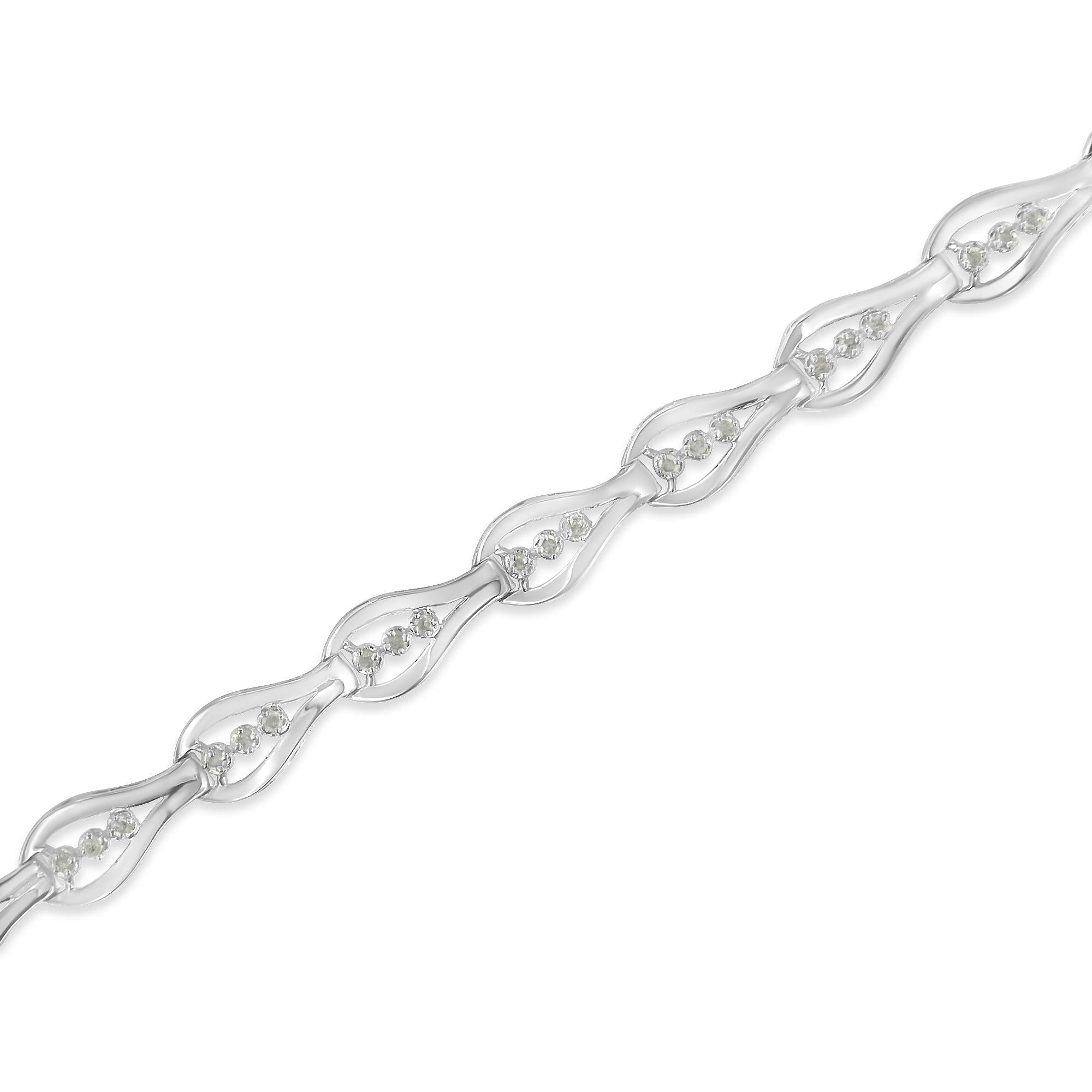 Pulsera de eslabones de diamantes en plata de ley (0,5 cts, color IJ, claridad I3) - Friggin Jewelry