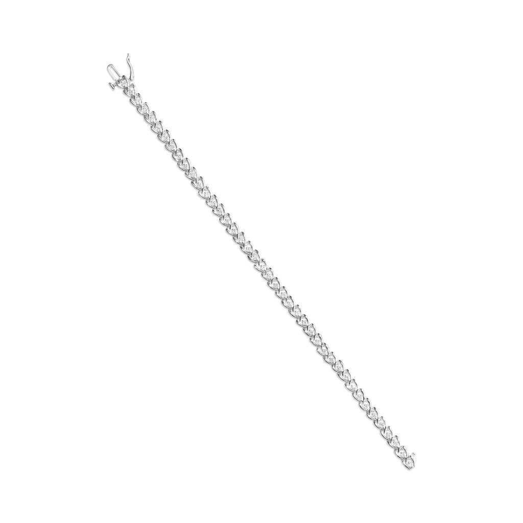 .925 Sterling Silver 1.00 Cttw Diamond C-Shaped Link Bracelet (I-J Color, I3 Clarity) - Friggin Jewelry