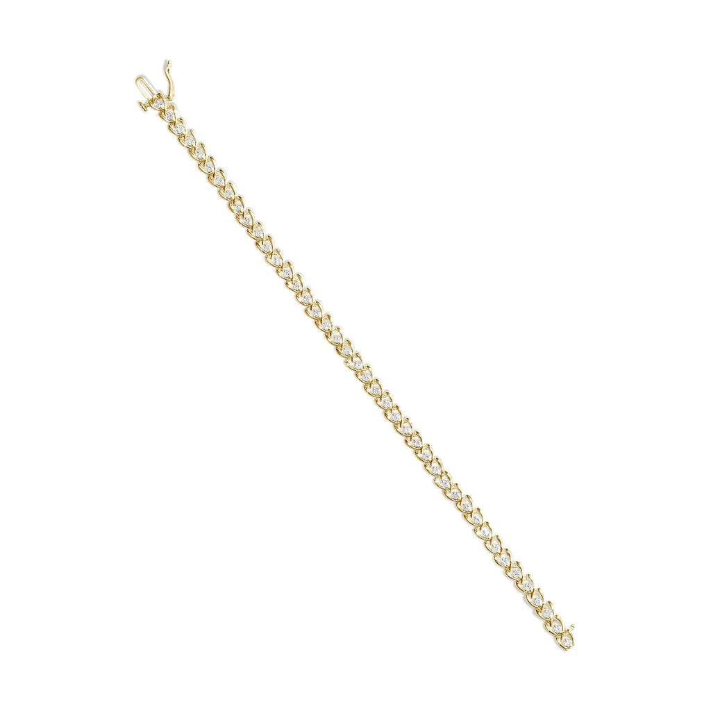 .925 Sterling Silver 1.00 Cttw Diamond C-Shaped Link Bracelet (I-J Color, I3 Clarity) - Friggin Jewelry