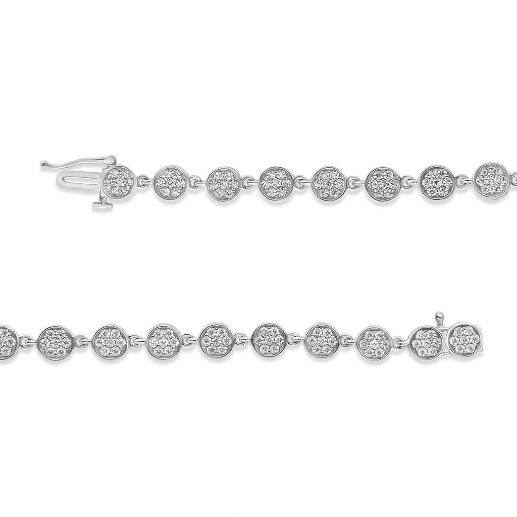 Bracciale a maglie in argento sterling 925 con diamanti rotondi da 2,0 ct (colore GH, purezza I1-I2) - 7,25" - Friggin Jewelry