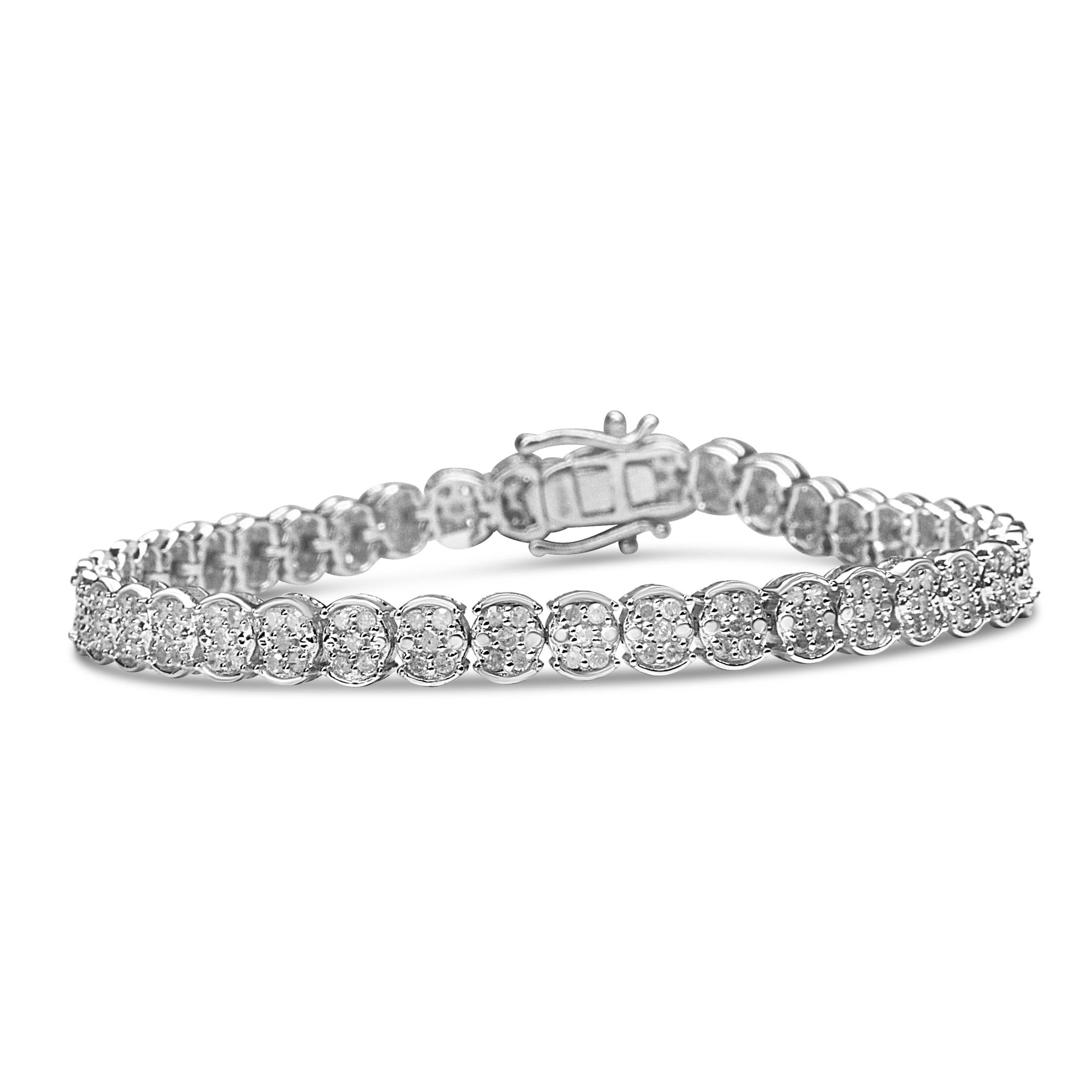 Pulsera de eslabones de diamantes de 2,0 quilates en plata de ley 925 (color IJ, claridad I2-I3) - Talla 7,25" - Friggin Jewelry